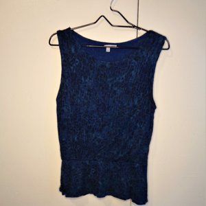 Halogen Blue Animal Print Wool Blend Sleeveless M
